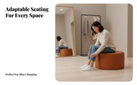 Soft Round Stool Nordic Design Footstool Multi-Functional Multifunctional for Boutique Owners, Fitting Room, Entryway, Bedroom