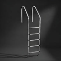 5-Step Pool Ladder Easy to Install Stainless Steel Pool Ladder Drillless for in-Ground Pools