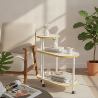 3-Tier Storage Cart Modern Side Table with Wheels Multifunctional for Apartment