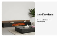 Fireplace TV Stand Realistic Effect Fireplace media devices Center Modern Design Living Room Furniture for Homeowners, Families, Bedroom, Home