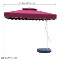 Heavy Duty Easy Open Lever Large Patio Umbrella Waterproof Square Garden Parasol for Homeowners, Business Owners, Backyard, Poolside, Balcony
