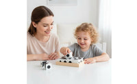 Develops Logical Thinking Wooden Pattern Blocks Set Improves Hand-Eye Coordination Geometric Shape Game Polished Edges Geometric Matching Game 80 Challenges for Tabletop