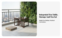 Integrated Beverage Ceremony Table Chinese Appearance & Layout Household Furniture Space-Saving for Homeowners, Renters, Living Room, Balcony