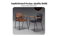 Utilitarian Design Armchair With Backrest Upholstered Armchair Minimalist Look Easy Assembly for Adults, Kitchen, Office