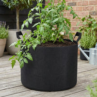 Plant Grow Bags, 30cm Black Non-Woven Breathable Grow Bags with Handles, Degradable Grow Bags for Vegetables, Trees & Shrubs