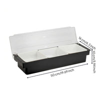Multi-Compartment Condiment Tray with Removable Cups Compartmented Condiment Container with Lid Easy to Clean Garnish Tray with Compartments Detachable for Bartenders, Hosts, Bar Service, Ingredient Prep