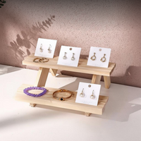 Hardwood Jewelry Display Stand with Tiered Steps, Detachable
