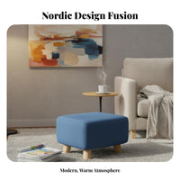 Solid Wood Legs Upholstered Ottoman Minimalist Design Small Bench Multi-Functional Low Stool Versatile Use for Apartment Dwellers, Makeup Users, Living Room, Entryway, Home Removeice, Reading Nook