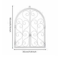 Arched Faux Window Frame Iron Art Faux Window Wall Decor Decorative for Patio