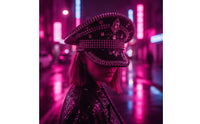 Peaked Hat Studded Sequin Hat with Rhinestones Punk Cap with Spikes for Partygoers, Stage Performances