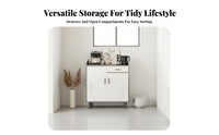 Modern Buffet Cabinet Sturdy Construction Dining Room Storage Cabinet Multi-Compartment Standing Credenza for Families, Adults, Entryway, Hallway