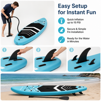 Inflatable Stand Up Paddle Board Portable Package 76cm Wide Stable for Beginners