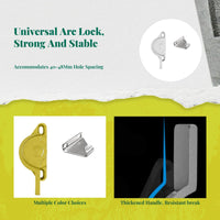 Sliding aperture Lock, Aluminum Alloy Half-Moon Latch, Security Lock for Sliding panels and Doors, Adjustable No-Drill Installation, Household Security