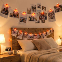 Fairy Lights with Clips Battery Operated LED Fairy Lights with Clips Flexible Copper Wire Lighted Clothespin Garland for Families, Wedding,Easter party