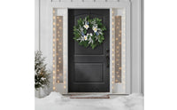 Wreath with Owl Figures Woodland Frosted Berry-Like Clusters Wreath Festive