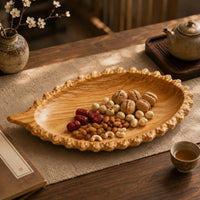 Leaf Tray Hand-Carved Wood Leaf Bowl Rustic for Home Decorators, Hosts