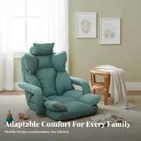 Foldable Design Adjustable Floor Lounger Space-Saving spinerest padding Multi-Positional Home Seating Fullframe Support for New Mothers, Students, Bay opening, Bedroom, Living Room, perusing