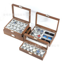 Walnut Wood Watch Storage Gift Box with Display Case