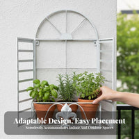 Arched opening Frame Rack Retro Design plant stand upright Display for Balcony