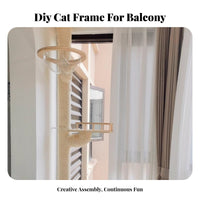 Pipe-Mounted Cat Step DIY kit Wall-Mounted Cat perch sturdy Wood Construction Climbing construction Part for Apartment Dwellers, Small Spaces, Home