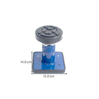 Non-slip pad stabilizes car lift.
