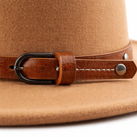 Fedora Hat for Men and Women with Wide Brim for Sun Protection, Felt Trilby with Flat Crown for Vintage Jazz Style, Autumn Wear Accessory