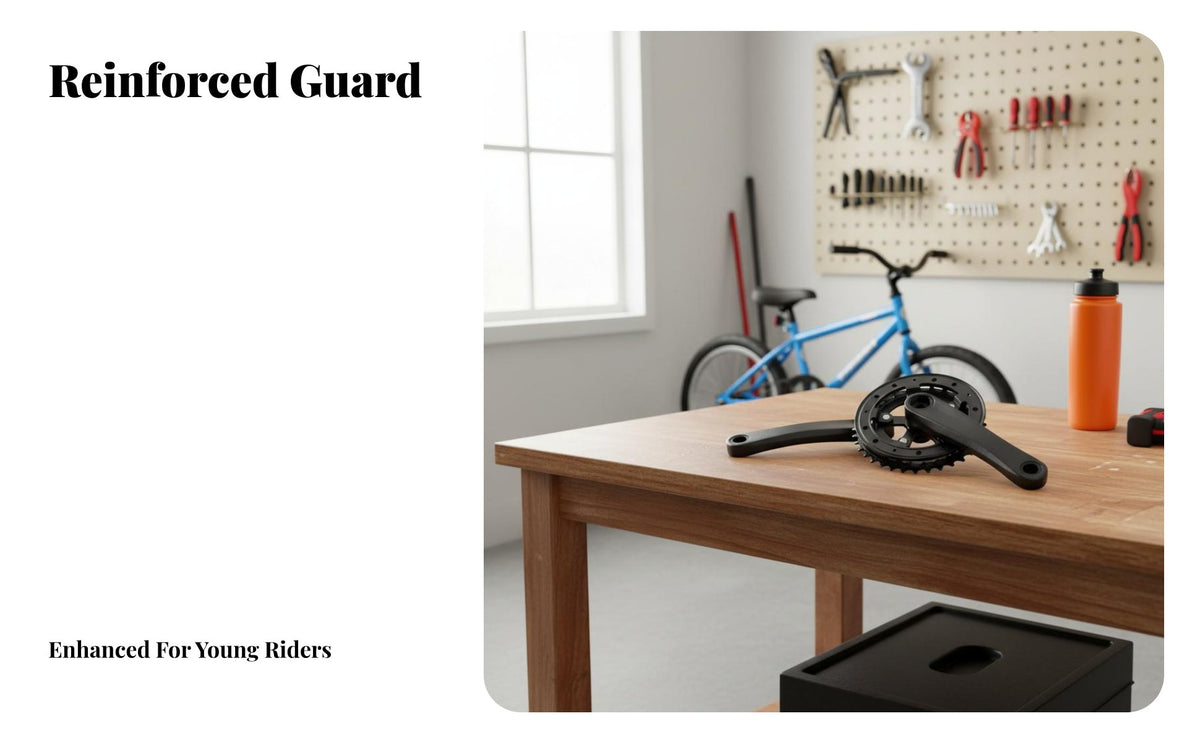 children's Bike Crankset Double Chain Guard 152mm Crank Lever Set Aluminum Alloy Crankset Lightweight Aluminum Alloy Crank Lever