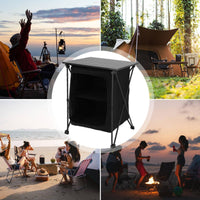 Aluminum Camping Table Multifunctional Folding Camp Cabinet Quick Setup