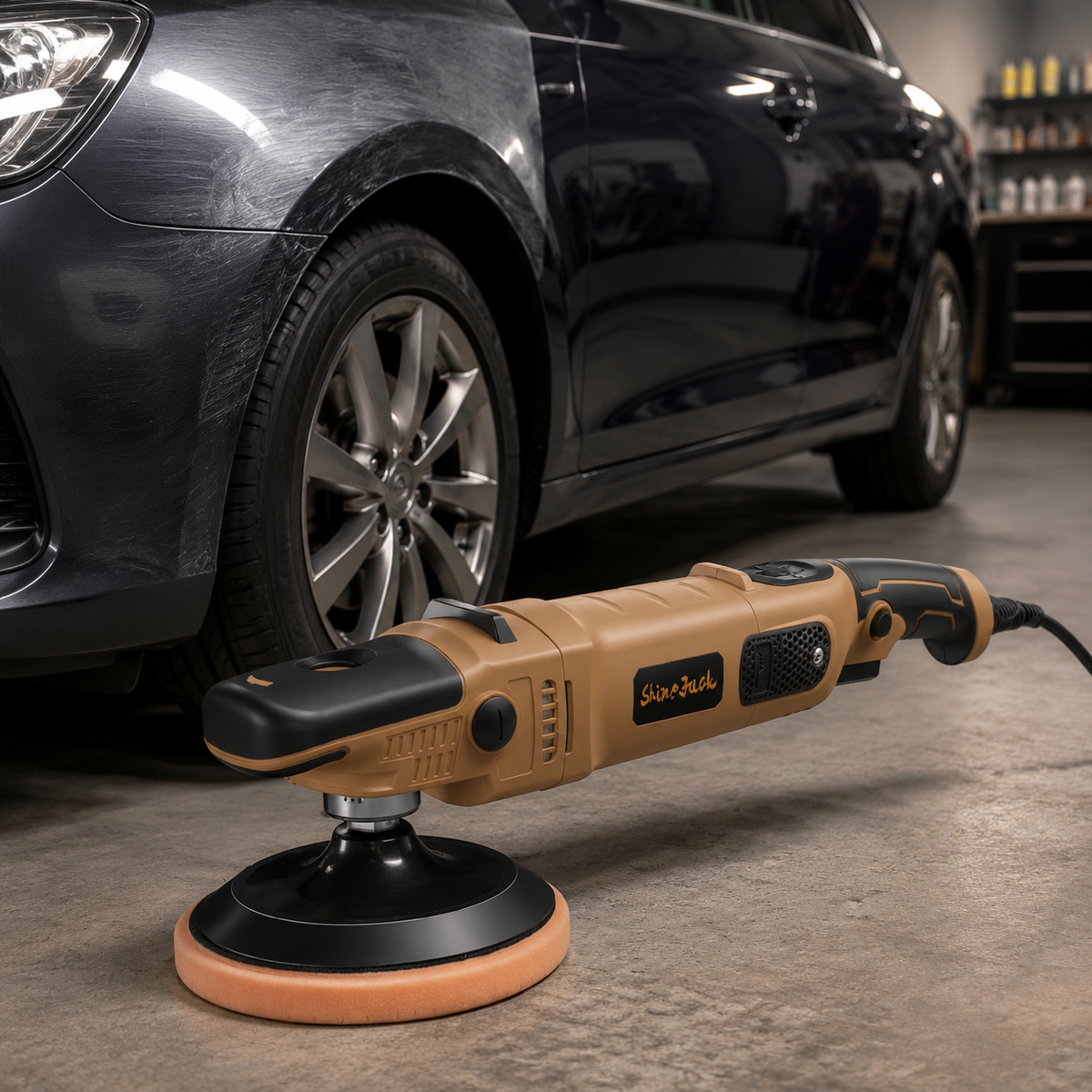 Corded Car Polisher, Random Orbital Polisher 220V for Car Detailing, Variable Speed Polisher for Wet Sanding & Paint Correction