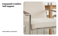 Upholstered Armchair Retro aesthetic Dining Room Chair Ergonomic Support for Bedroom