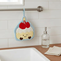 Coral Fleece Hanging Towel Lintnon-Shedding Cake Hand Towel Soft for Bathroom