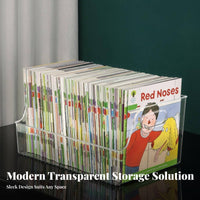 Extendable Book organizer Transparent frame lessonroom container Rolling casters for educators