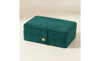 Velvet Jewelry Box Soft-Touch Jewelry Box with Snap Button Portable for Dresser