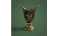 Bronze Finish Flower Pitcher American Retro Embossed Pedestal Vase for Entryway