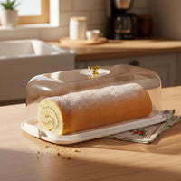 Clear Dessert Box Gold Knob Cake Display Box Rectangular