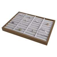 Black Walnut Wood Bracelet and Ring Display Tray for Jewelry Retail