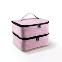 Nail Supplies Organizer with Handle Two Layer Nail Polish Organizer Case Portable for Manicurists, Beauty Enthusiasts, Home, Salon