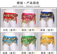 Belly Dance Hip Scarf with Gold Coins for Women