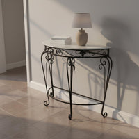 Iron Console Table Decorative Scrollwork for Corridor