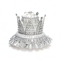 Crown-Shaped Band Box with Clear Lid Sparkling Band Box Lightweight Organizer Dust-Resistant for Proposals