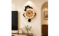 Cat-Shaped Wall Clock Whimsical Cat Clock Lovely for Living Room