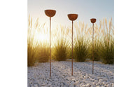 Rusted Rainwater Collector Easy to Install Ground Stake Rain Catcher