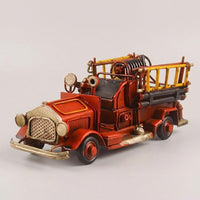 Vintage Fire Truck Model - Red Iron