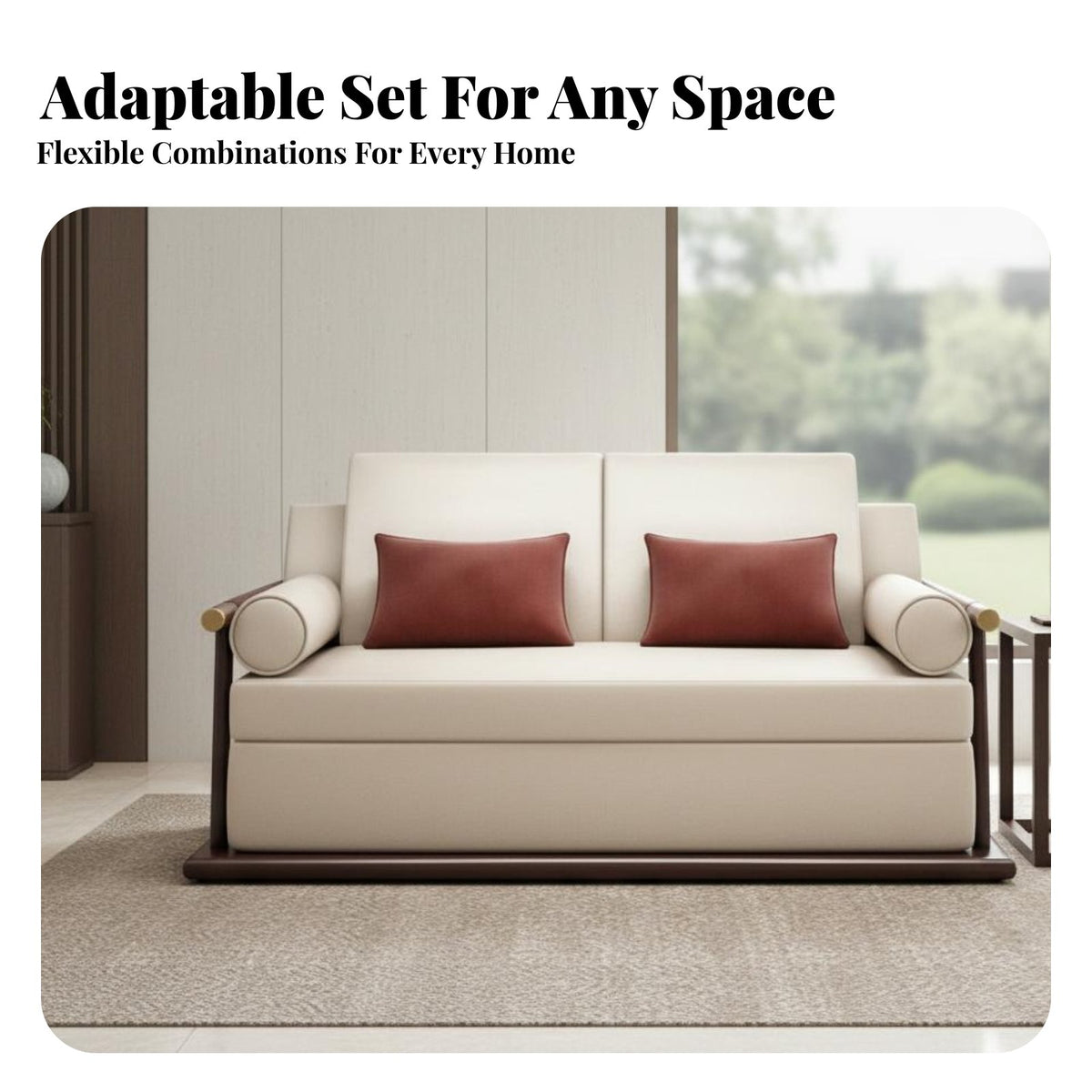 Dark Wood Frame Couch and Armchair Set New Chinese aesthetic Sofa Collection Modern Minimalist Lounge Suite for Interior Designers, Villa, Bedroom, Office
