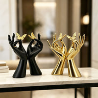Gold Butterfly Resin Figurine for Living Room