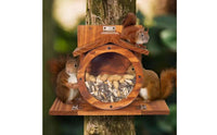 Pet-Friendly Wall Mounted Squirrel Feeder Easy Installation Wooden Squirrel Feeder Long-Lasting Wood for Garden, Backyard