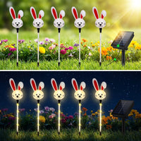 Solar Easter Outdoor Light Weather Resistant Solar Easter Lights Waterproof LED Bunny Garden Stakes for Homeowners, Families, Lawn, Flowerbed, Patio