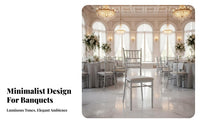 Silver Chiavari Chair Bamboodesign Frame Banquet Seating Electroplated Finish Lightweight for Restaurant Owners, Special Events