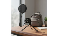 Tripod Sound Input Instrument Stand Foldable Sound Input Instrument Plosive Screen Stand Universal Desktop Mic Tripod for Podcasters