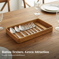 Woven Utensil holder Multi-Compartment Cutlery Holder Natural decorative and aesthetic